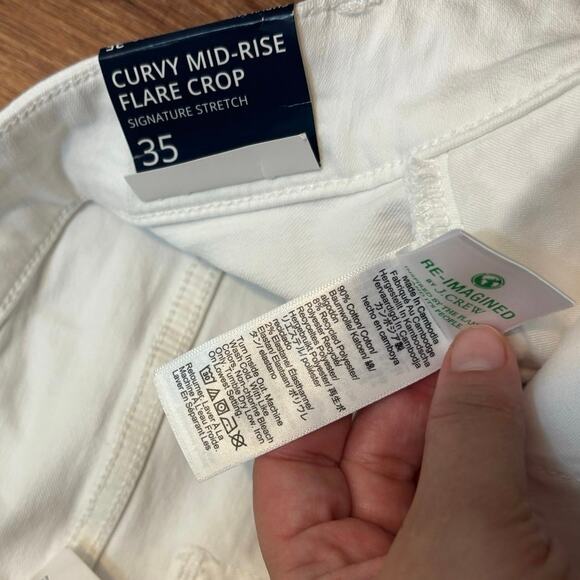NWT J.Crew Flare Crop White Jean In Signature Stretch Size 35 - Picture 6 of 8